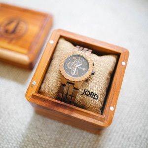 JORD Conway wood watch in walnut & jet black